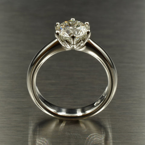 1.2ct diamond and platinum floral six-claw solitaire - Scherman's - Engagement rings - Scherman's