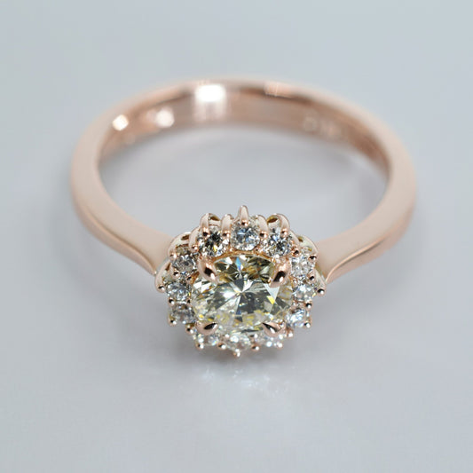 9ct rose gold and diamond halo ring - Scherman's - Engagement rings - Scherman's