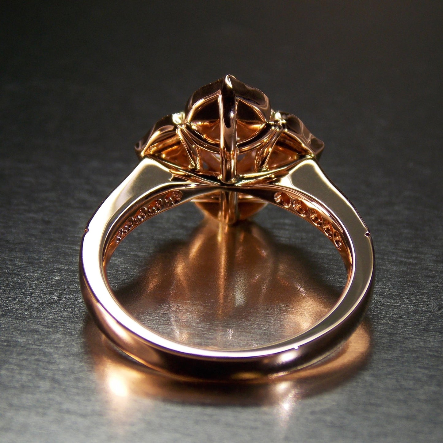 9ct rose gold and morganite floral ring with diamond halo - Scherman's - Dress rings - Scherman's