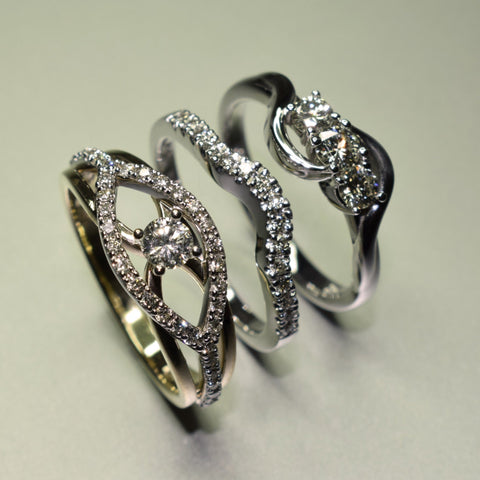 9ct white and yellow gold diamond rings - Scherman's - Engagement rings - Scherman's
