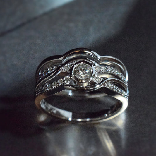 9ct white gold and diamond matching set - Scherman's - Dress rings - Scherman's