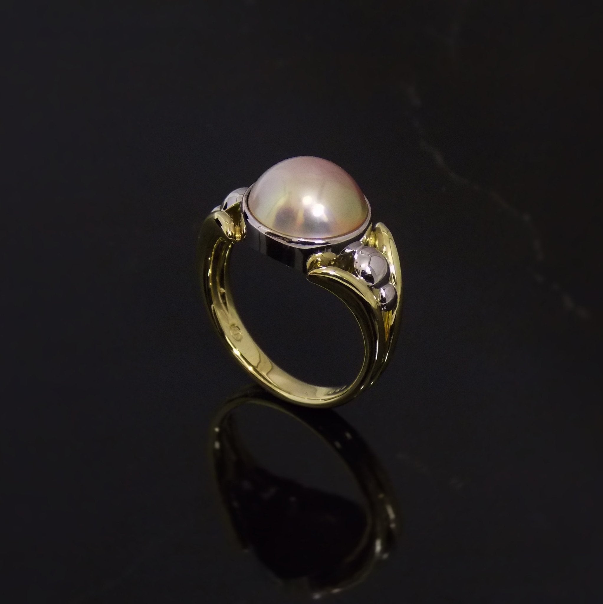 9ct white & yellow gold mabe pearl dress ring - Scherman's - Dress rings - Scherman's