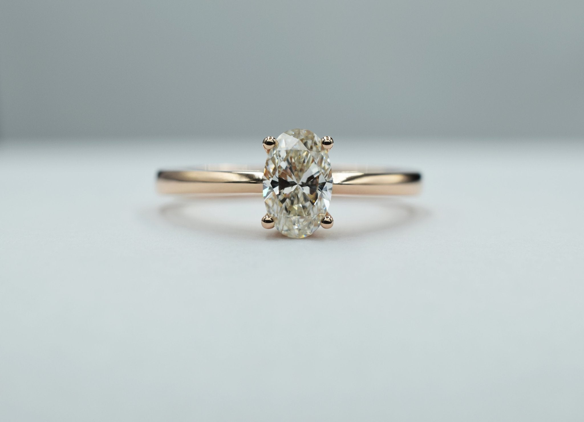 9K rose gold & oval 0.60ct diamond solitaire - Scherman's - Engagement rings - Scherman's