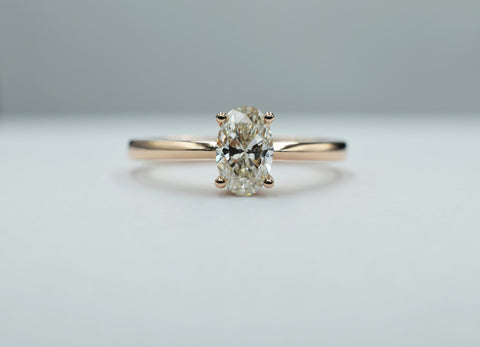 9K rose gold & oval 0.60ct diamond solitaire - Scherman's - Engagement rings - Scherman's