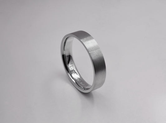 Platinum brushed/polished flat band