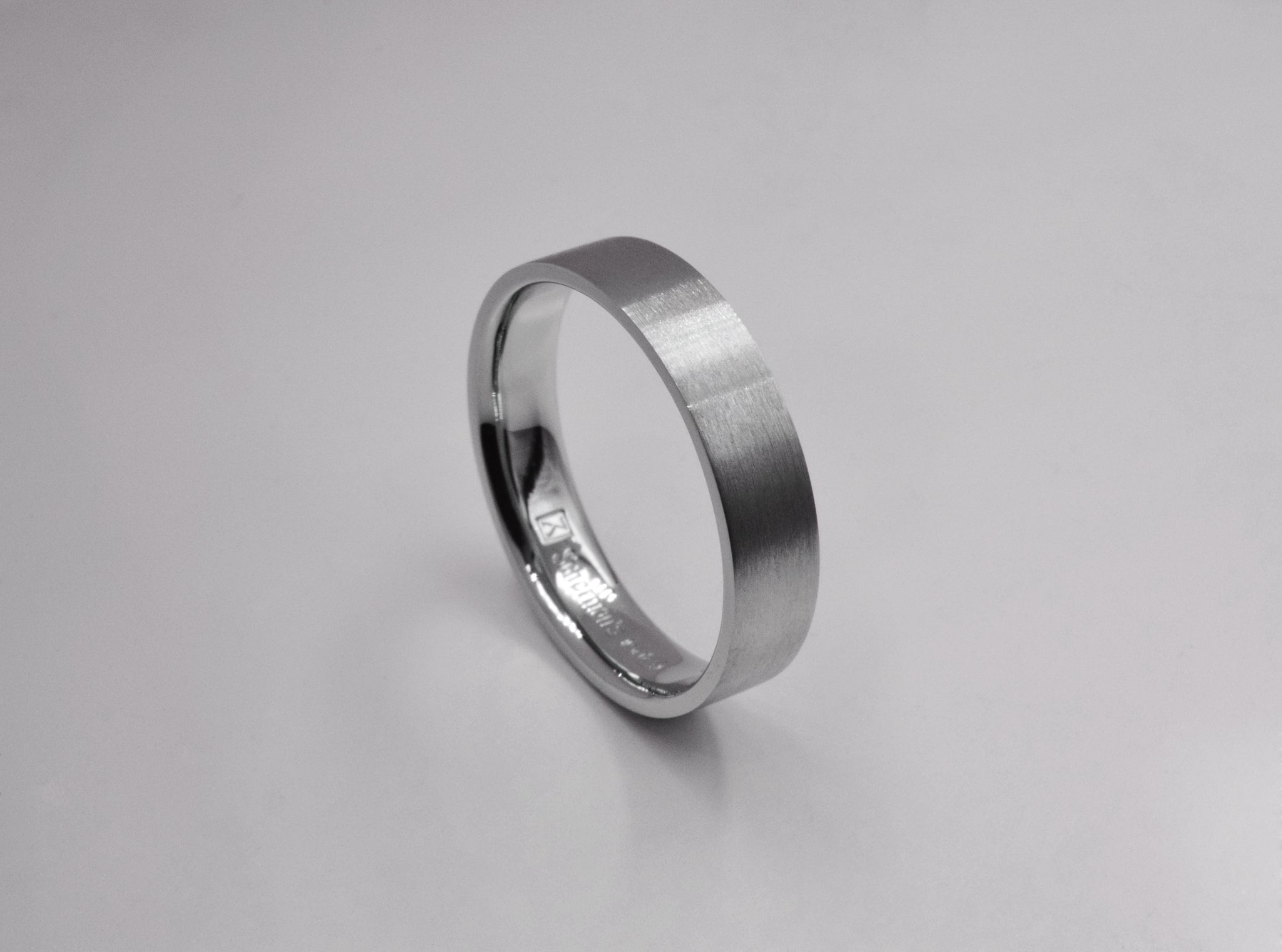 Platinum brushed/polished flat band